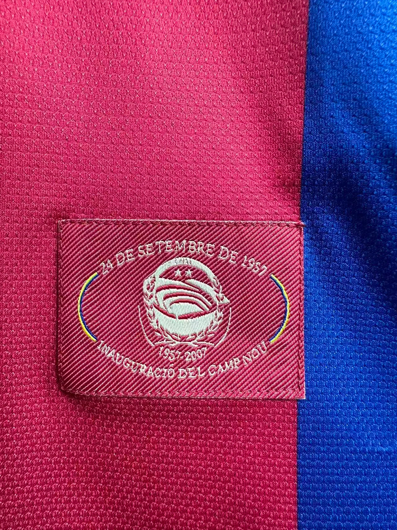 2007-08 Barcelona Home Long-Sleeve Retro Jersey view 5