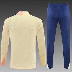 2025-26 Barcelona Beige Half-Pull Training Jersey view 2