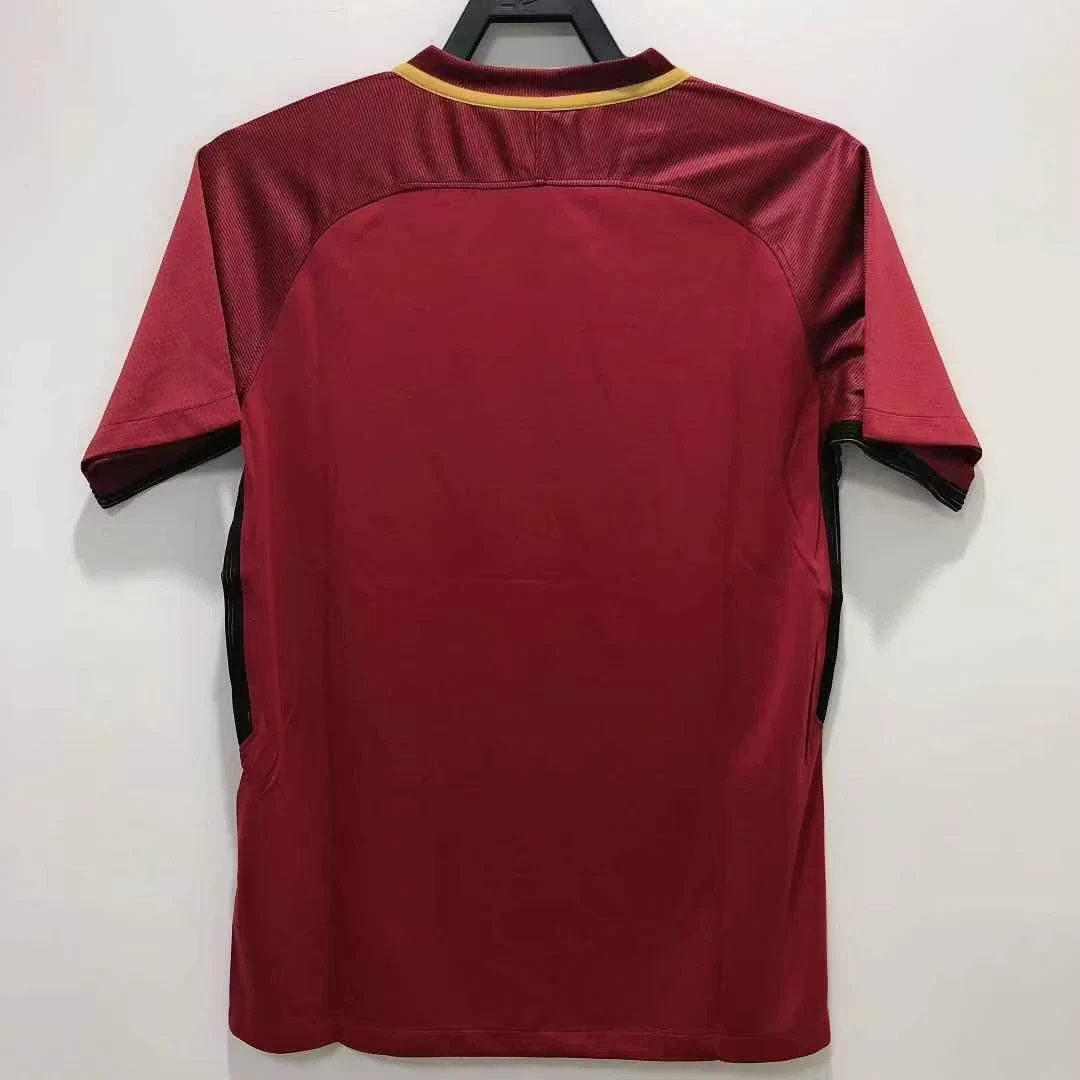 2017-18 Roma Home Retro Jersey view 2