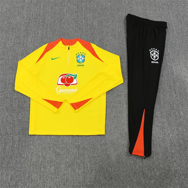 2025-26 Brazil Yellow Half-Zip Training Jersey view 10