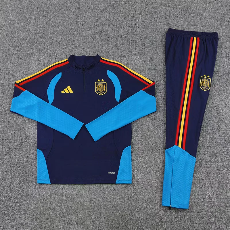 2026-27 Spain Royal Blue Half-Zip Training Jersey (Two Stars) view 15