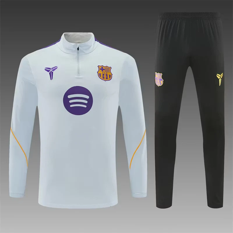 2026-27 Barcelona Red and Light Grey Half-Zip Training Jersey view 15
