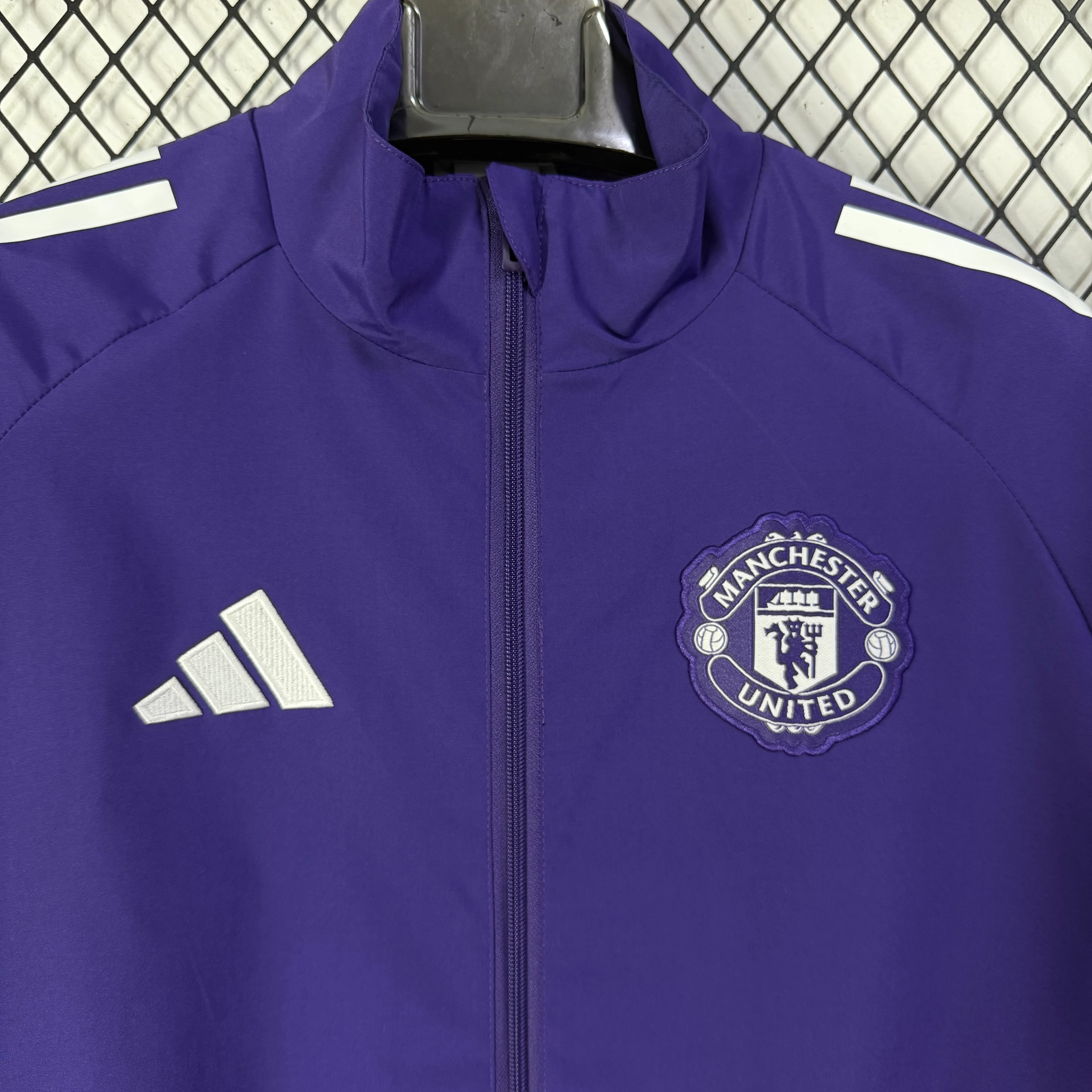 2025-26 Manchester United Purple Waterproof Training Windbreaker view 3