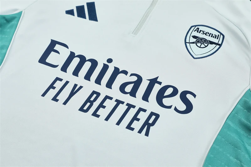 2025-26 Arsenal Light Grey Half-Zip Training Jersey view 13