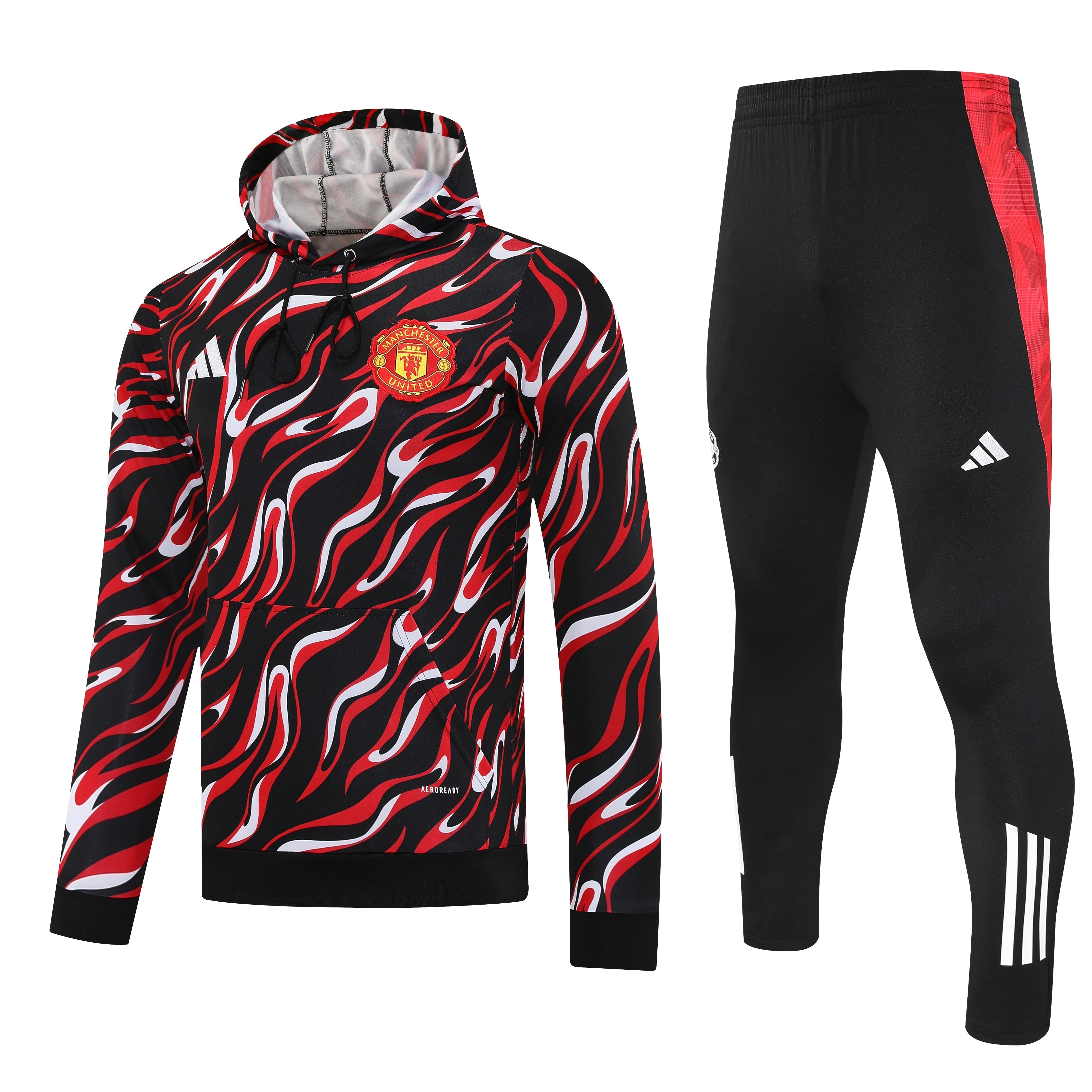 2025-26 Manchester United Black and Red Training Hooded Jersey view 18