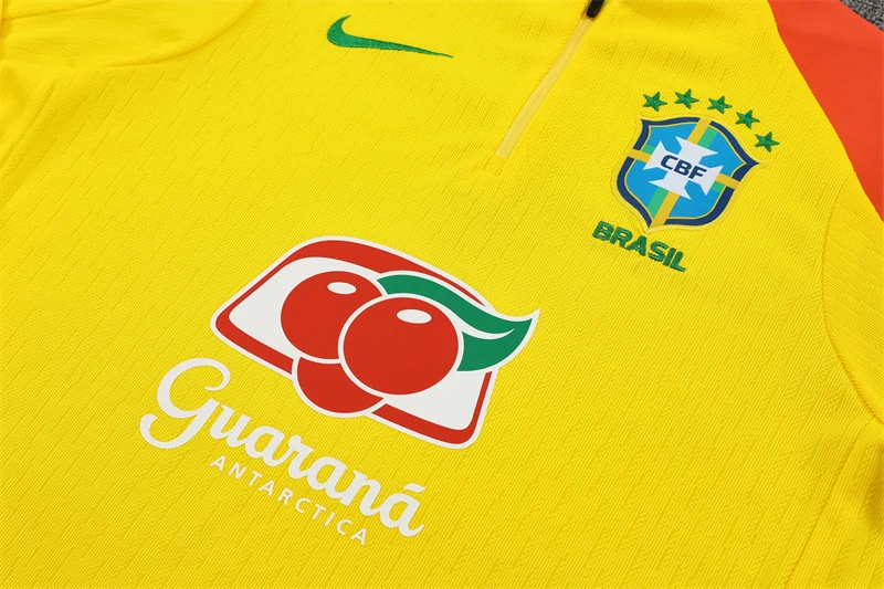 2025-26 Brazil Yellow Half-Zip Training Jersey view 6