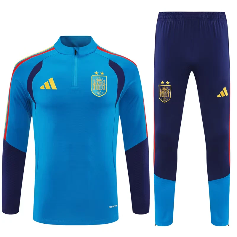 2026-27 Spain Team Lake Blue Half-Zip Training Jersey (Two Stars) view 15