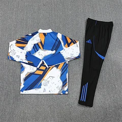 2025-26 Real Madrid yellow and blue camouflage half-pull training uniform jersey view 14