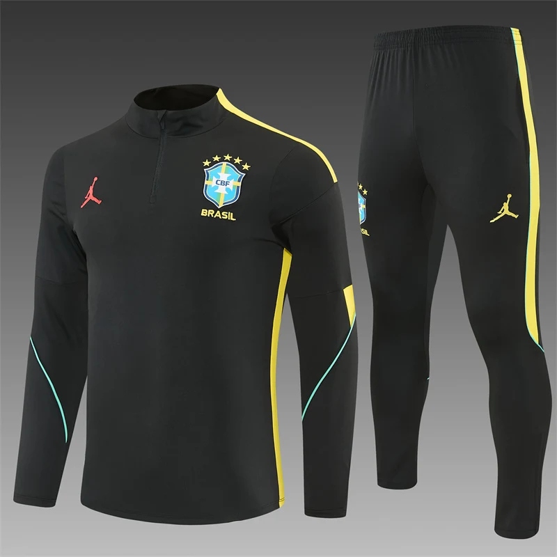2026-27 Brazil Black Half-Zip Training Jersey