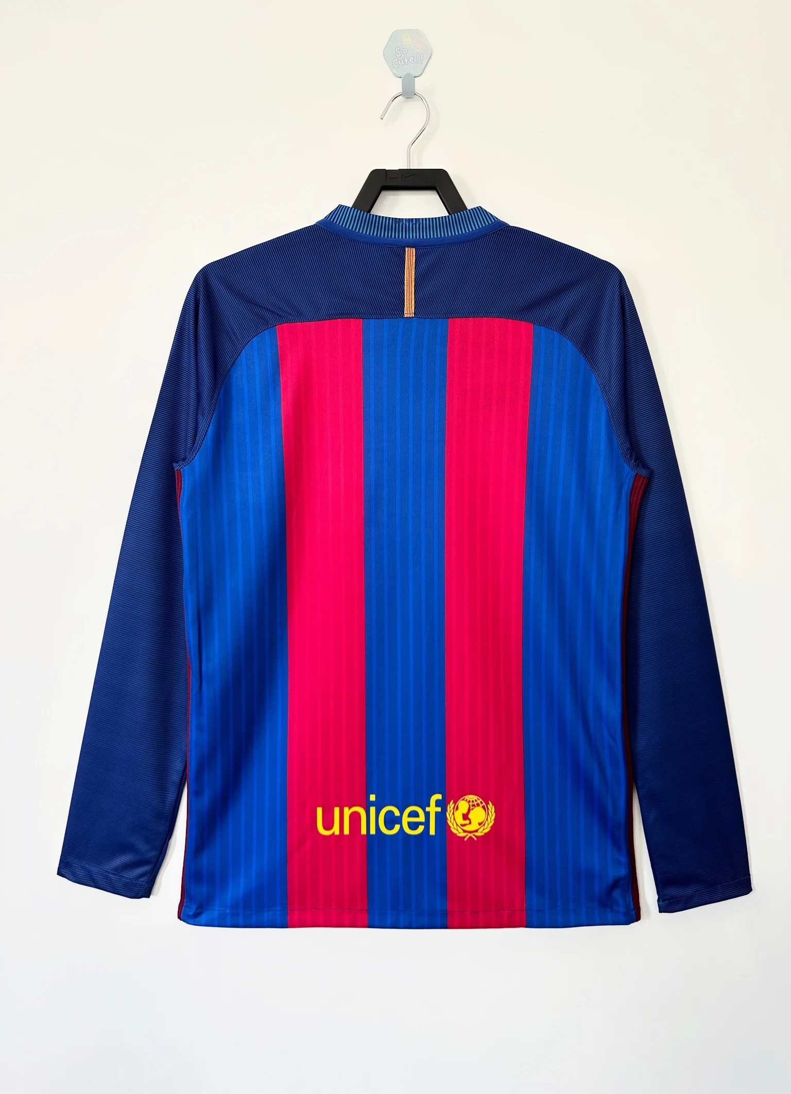 2016-17 Barcelona Home Long Sleeve Retro Jersey view 2