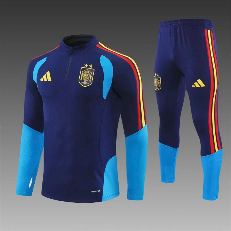 2026-27 Spain Royal Blue Half-Zip Training Jersey (Two Stars)