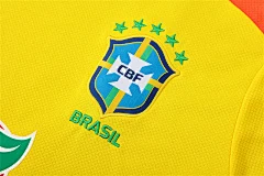 2025-26 Brazil yellow short-sleeved training jersey view 3
