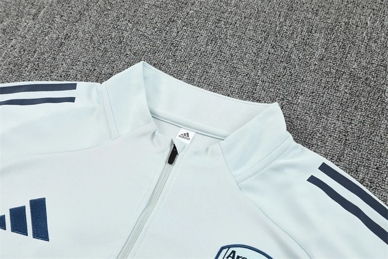 2025-26 Arsenal Light Grey Half-Zip Training Jersey view 8
