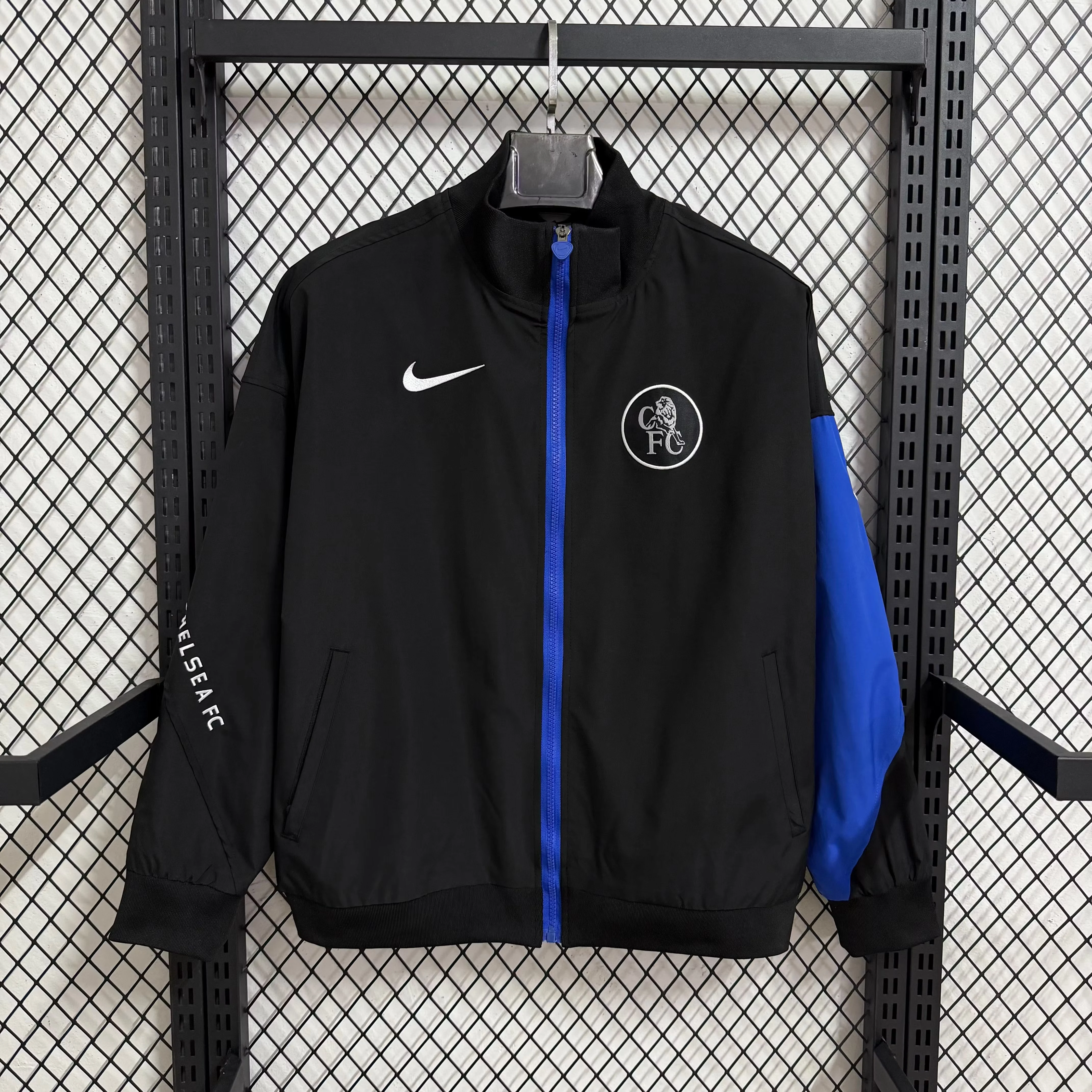 2025-26 Chelsea Black Waterproof Training Windbreaker
